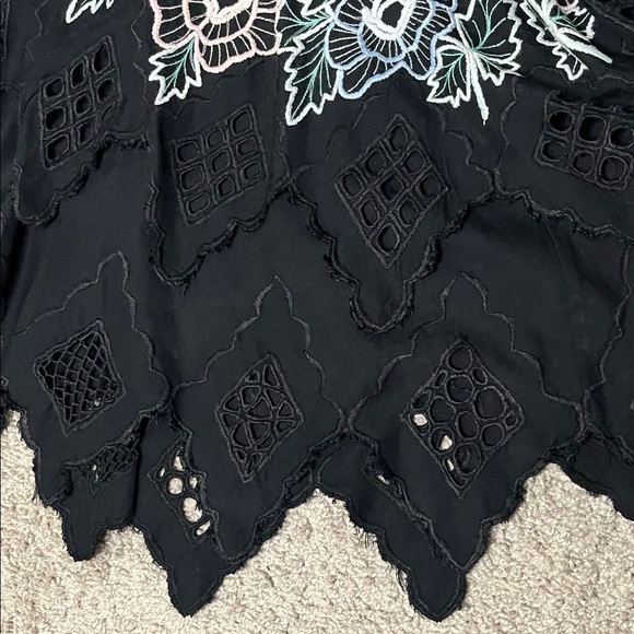 Vintage 70s ? Bali Emerald Embroidered Bohemian Festival Skirt Marked One Size - Picture 5 of 9